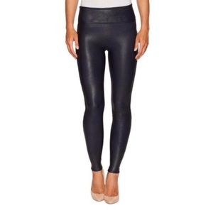 SPANX Faux Leather Leggings Black Pants Size Medium